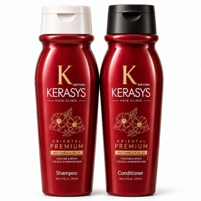 Kit KeraSys Oriental Premium 200ml Shampoo + Condicionador Coreano Para Cabelos Secos e Danificados Original