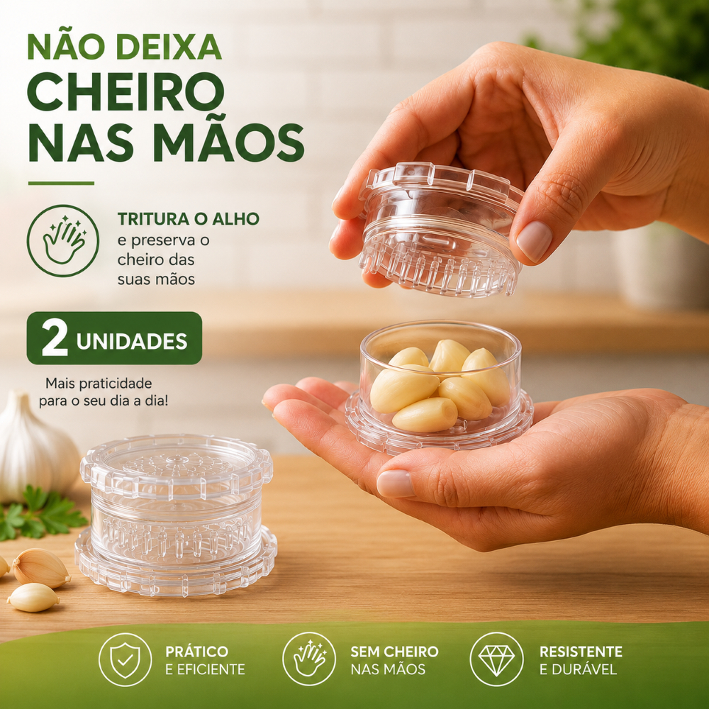 Triturador Amassador Picador de Alho e Tempero Resistente Moedor Manual