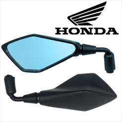 Retrovisor Kawasaki Z400 Rosca Honda Lente Azul Convexa Haste Curta Fixa 90º Rebaixada Esportivo