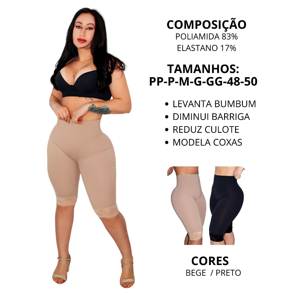 Bermuda Modeladora Feminina - Reduz Celulite, Valoriza Curvas e Melhora Postura