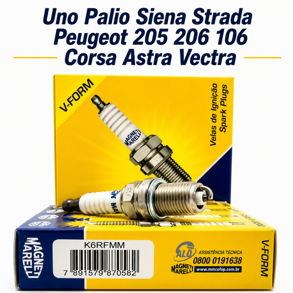 Jogo Velas de Ignição Uno Palio Siena Strada Peugeot 205 206 106 Corsa Astra Vectra