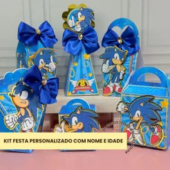 PEGUE E MONTE Kit Personalizados SONIC | Lembrancinhas Festa | Fazemos todos os temas