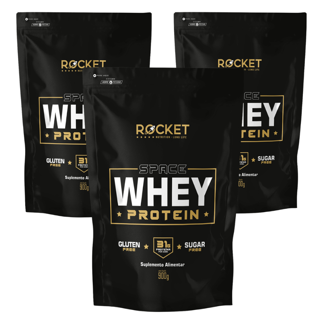 Whey Protein Space Rocket Kit 3 Unidades Ganho Muscular