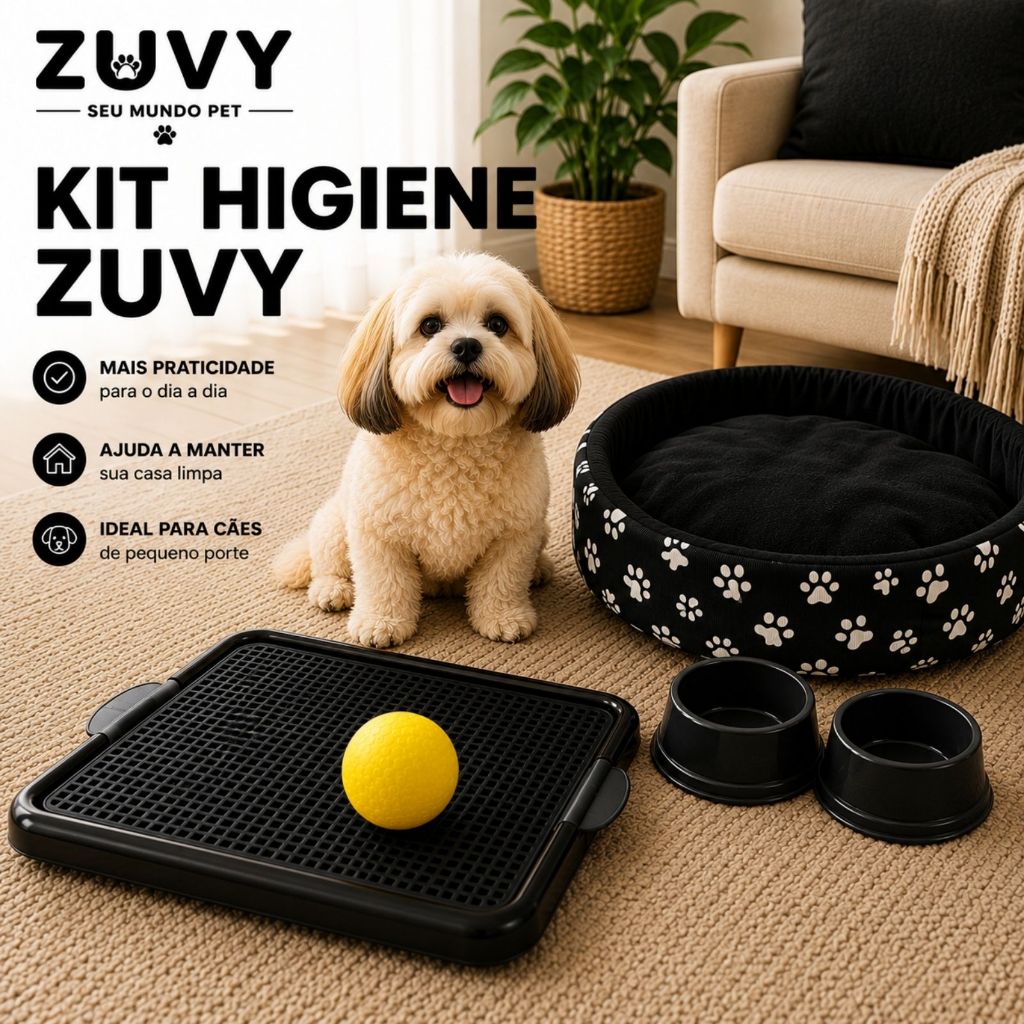 Caminha Pet + Tapete Higiênico para Cães + Comedouro para Cachorro + Brinquedo Mordedor