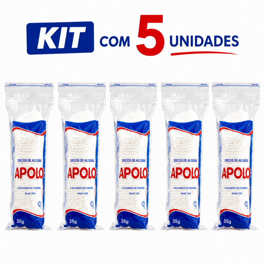 Kit 5 Disco de Algodão Apolo 35g