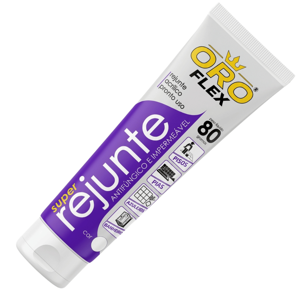 REJUNTE Acrílico Impermeável banheiros pisos ralo de banheiro fácil aplicação OROFLEX 80GR BRANCO