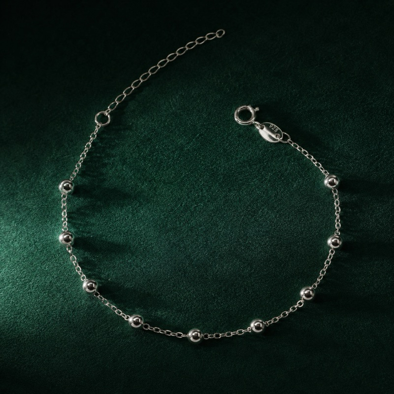 Pulseira Prata 925 com Bolinhas Delicada e Elegante