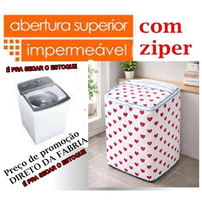 CAPA DE MAQUINA DE LAVAR DE PLASTICO COM ZIPPER PARA ARIR NO TAMANHO 6KG 8KG 9KG 10KG 11KG 12KG 13KG 14KG 15KG 16KG 17KG