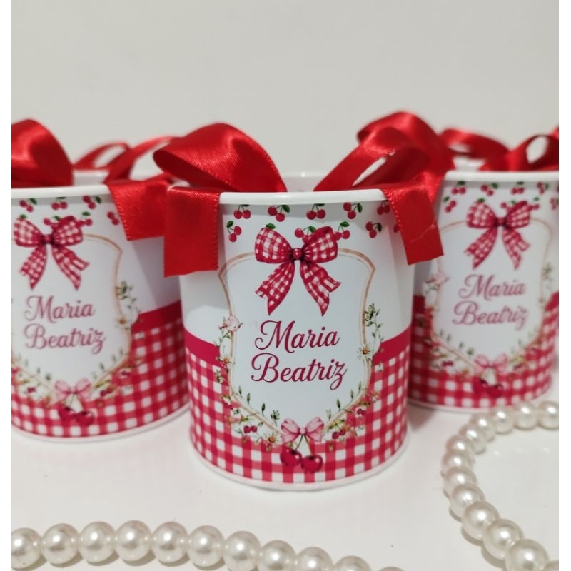 Tubolata 7x6 Lembrancinha Personalizada Cerejinha Maternidade nascimento aniversario Festa Infantil