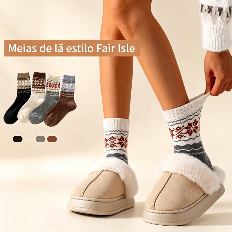 Promoção Envio São Paulo Meia Feminina Canela Alta Espessa Cachecol Térmica Anti Frio Outono Inverno Texturizada