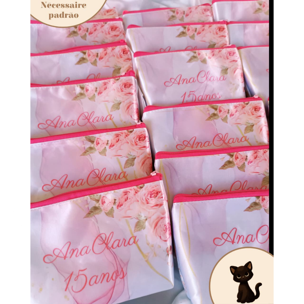 Nécessaire Personalizada Lembrancinha Aniversário 15 anos Casamento Padrinhos Brindes Festa