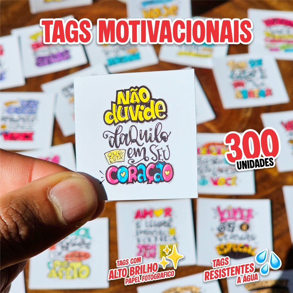 Tags para drinks motivacionais 300un - PERSONALIZADAS