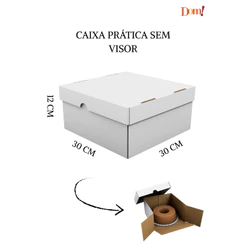 10x Caixa prática para Bolo / Torta / Confeitaria 12 cm - Sem visor