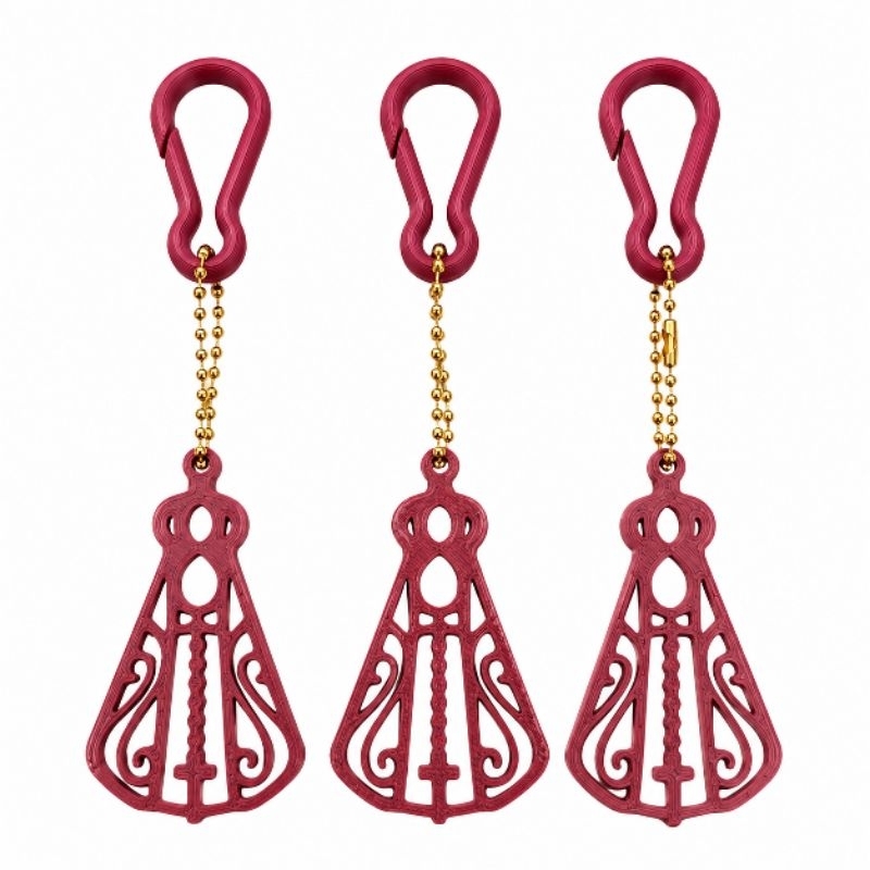 Kit 3 Chaveiros Nossa Senhora Aparecida com Mosquetão | Lembrancinha Religiosa Católica várias cores brindes