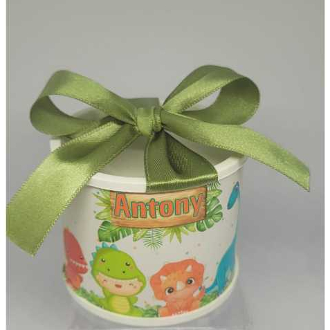 Mini Tubolata 5x6 Dinossauro Baby Personalizada com Nome e Idade | Lembrancinha Festa Infantil
