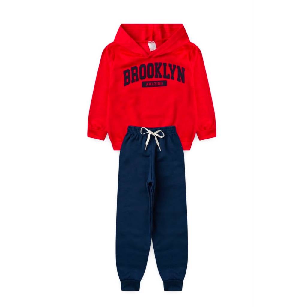 Conjunto Moletom Inverno Masculino Infantil Estiloso e Confortável!
