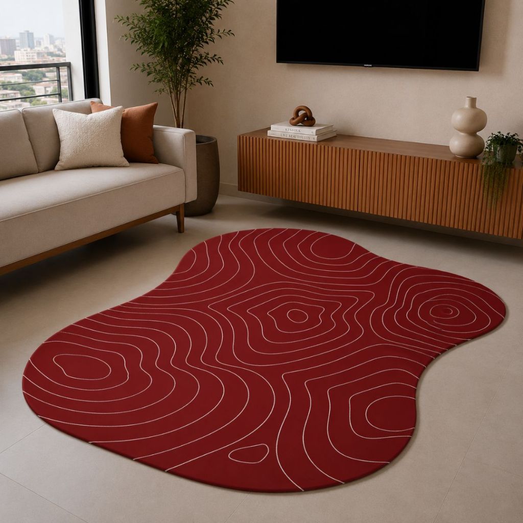 Tapete 117x67cm Decorativo Para Sala Quarto Antiderrapante Modelo Orgânico 006 — imagem 2 de 2
