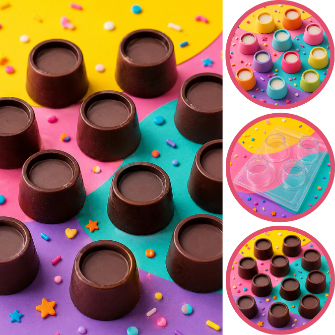 1~5 forma silicone bwb p/chocolate (3partes) cod 10041 - Piscininha P 120g (CHOCO)