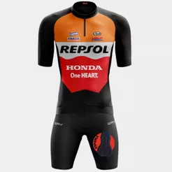 Conjunto de Ciclismo Masculino Camisa Repsol Pro e Bermuda Espuma
