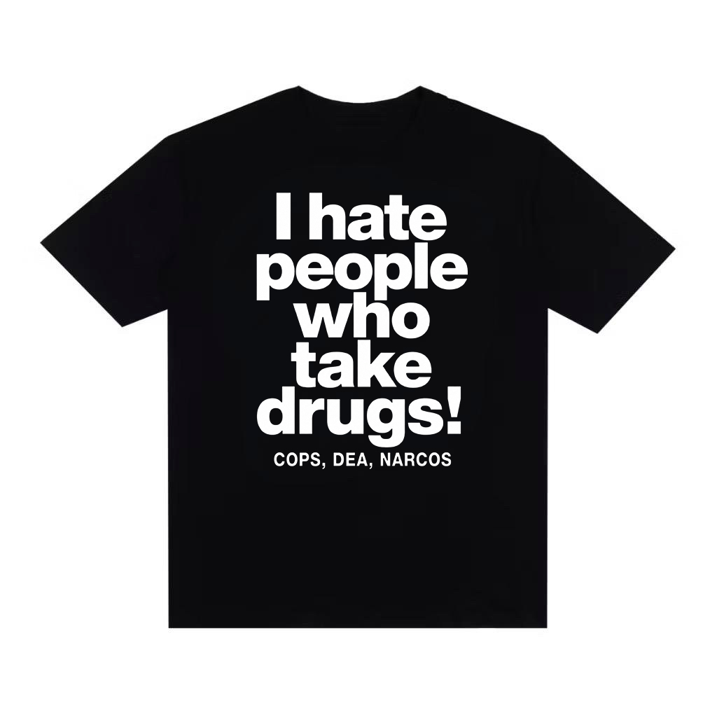 Camiseta Streetwear Camisa Estilosa Swag Rap Hip Hop EUA Larga " I Hate People " Gótica Alternativa Y2K Premium Trap