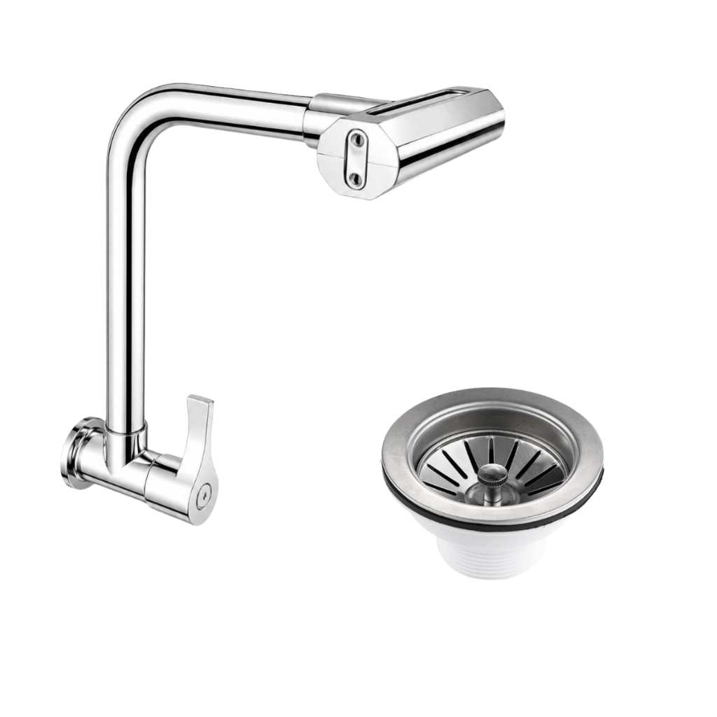 Kit Torneira Cascata Rotação 360º 4 Funções  e Válvula Americana Cozinha