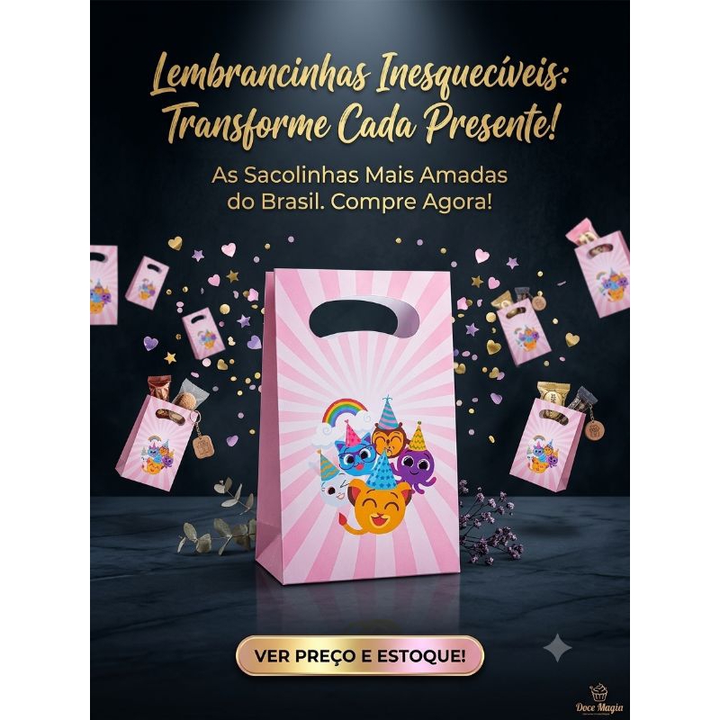 Sacolinhas Bolofofo lembrancinha - papel fosco - presente - festas - aniversarios - varios temas disponivel