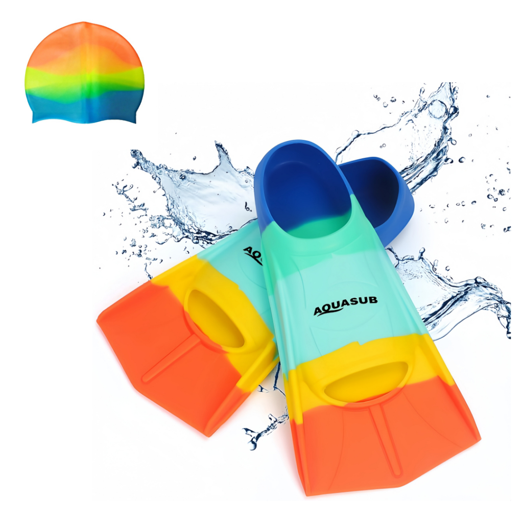 Barbatanas Para Mergulho Com Snorkel Ao Ar Livre Sapatos De Sapo Com touca de natação+bolsa de malha