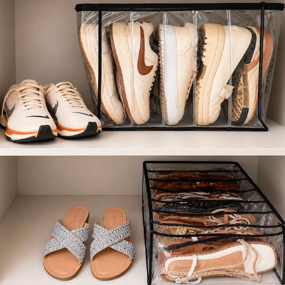 Organizador De Sapatos Porta Sapato Organizador De Guarda Roupa Sapateira Organizadora