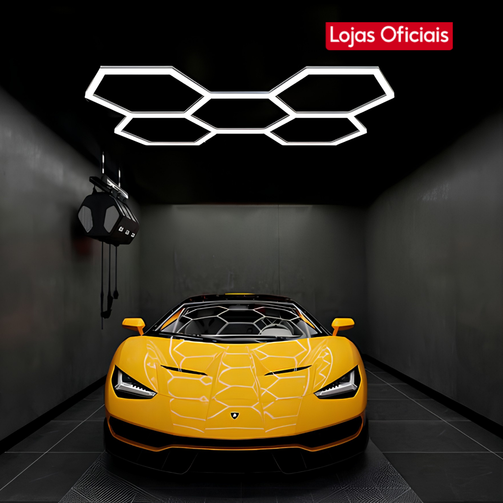 Luminaria Colmeia Led Hexagonal Sigma Tools 5 Celulas Cri90 120W Estetica Automotiva, Barbearia
