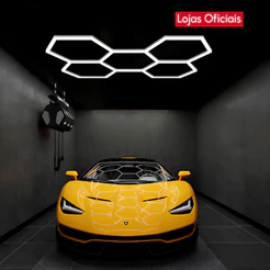Luminaria Colmeia Led Hexagonal Sigma Tools 5 Celulas Cri90 120W Estetica Automotiva, Barbearia