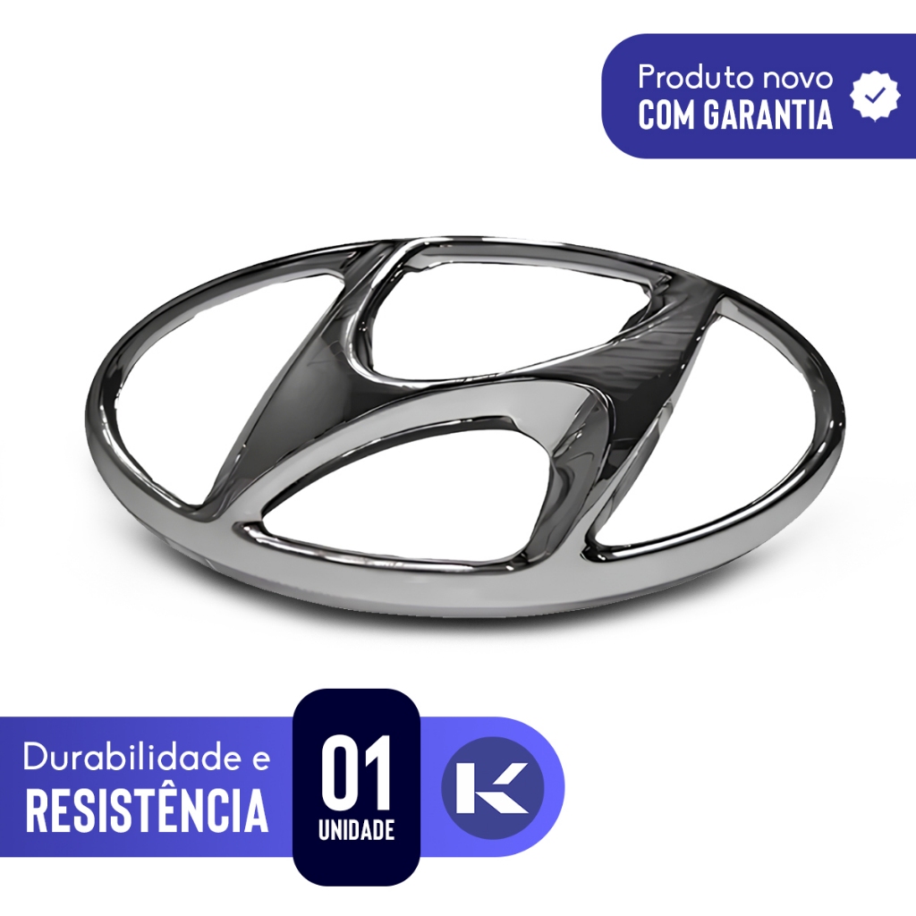 Emblema Cromado HB20 Hatch Sedan 2012 a 2019 Grade Dianteira Radiador