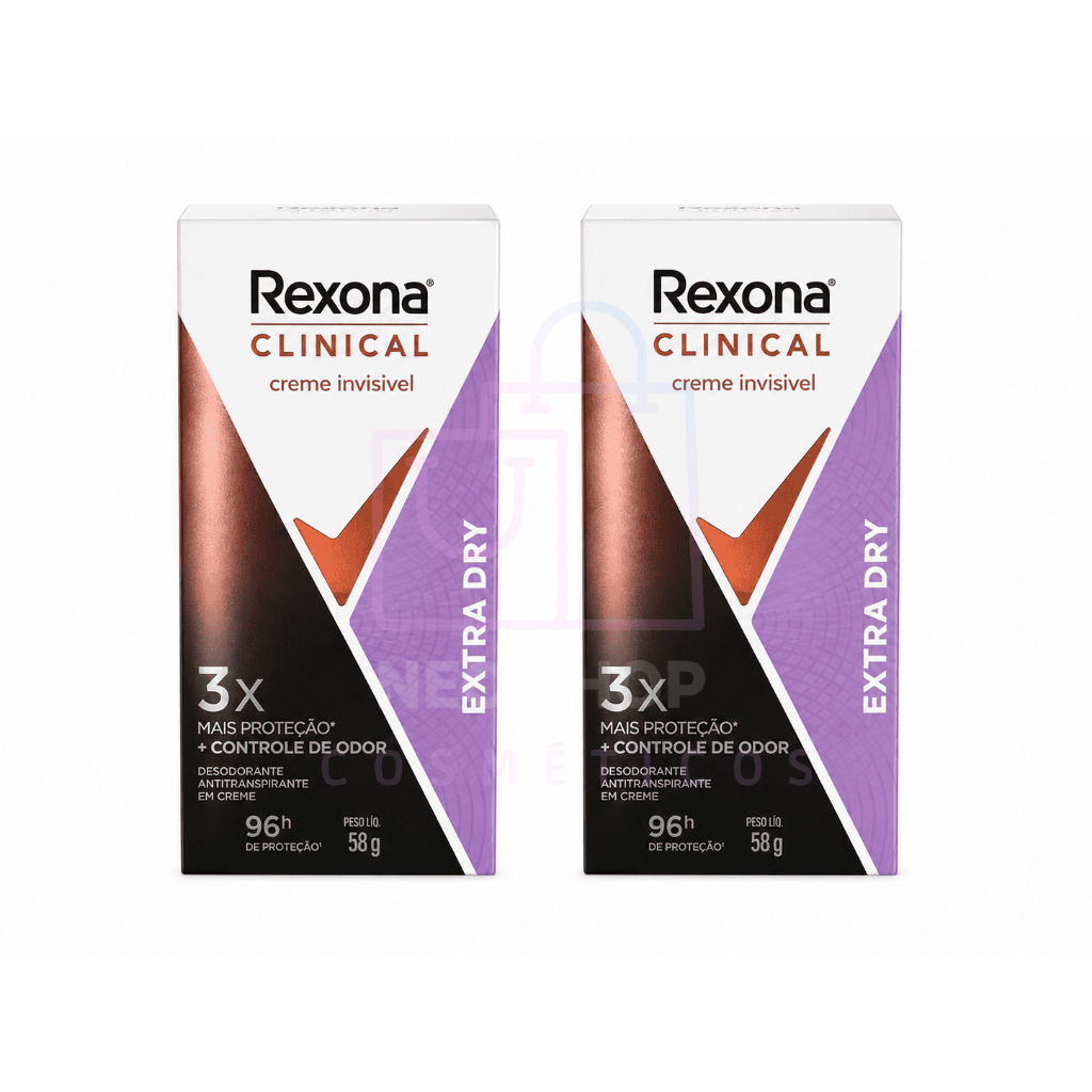 Kit 02un Desodorante Rexona Clinical Extra Dry Creme 58g