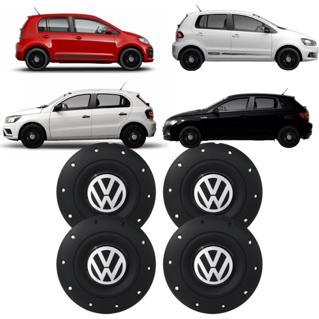 Jg 4 Calotas Vw Tampa Roda Ferro Aro 13 14 15 Amarok 4 Furos