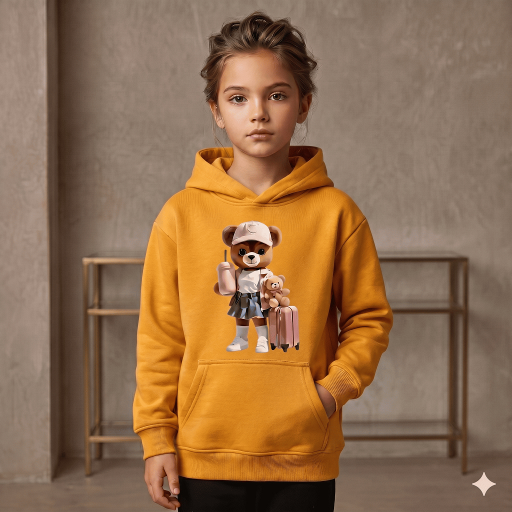 Moletom Infantil Estampado Canguru Algodão Com Capuz Casual Confortável