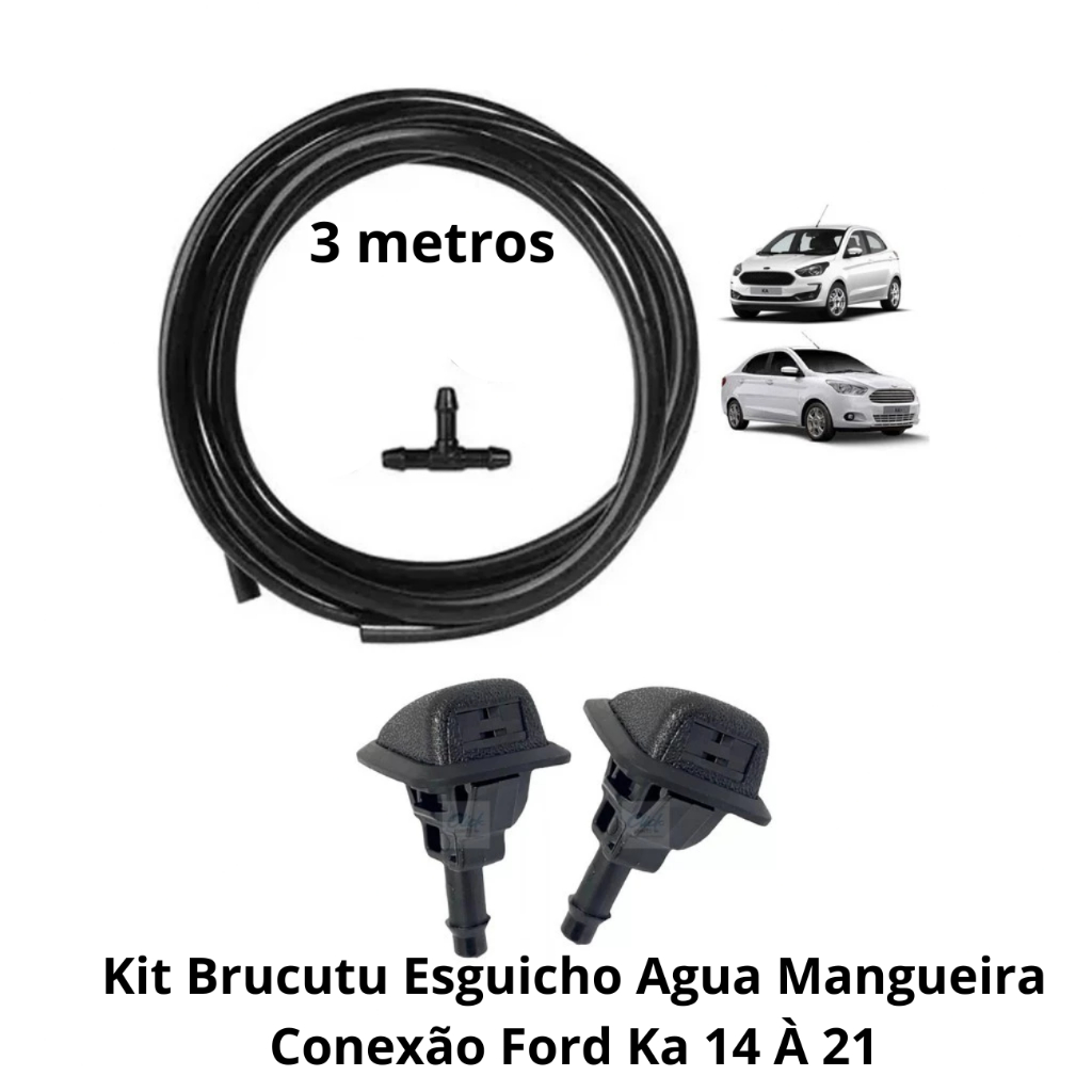 Kit Brucutu Esguicho do Limpador Dianteiro Agua Mangueira Conexão Ford Ka 14 À 21