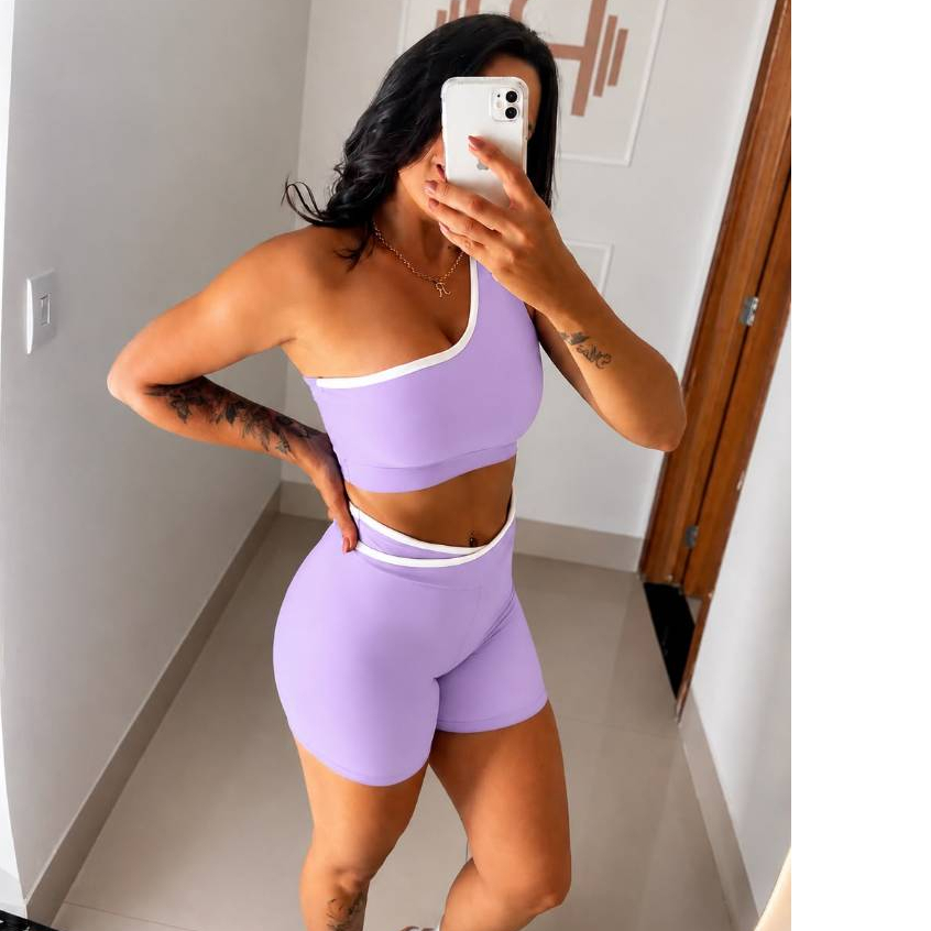 Conjunto Fitness Feminino Poliamida Zero Transparência Modelador Academia