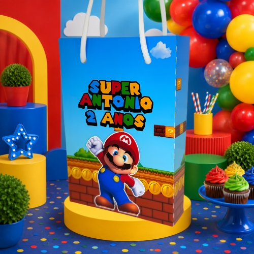 Sacolinha Personalizada Super Mario | Mimos festas lembrancinhas personalizados para montar em casa