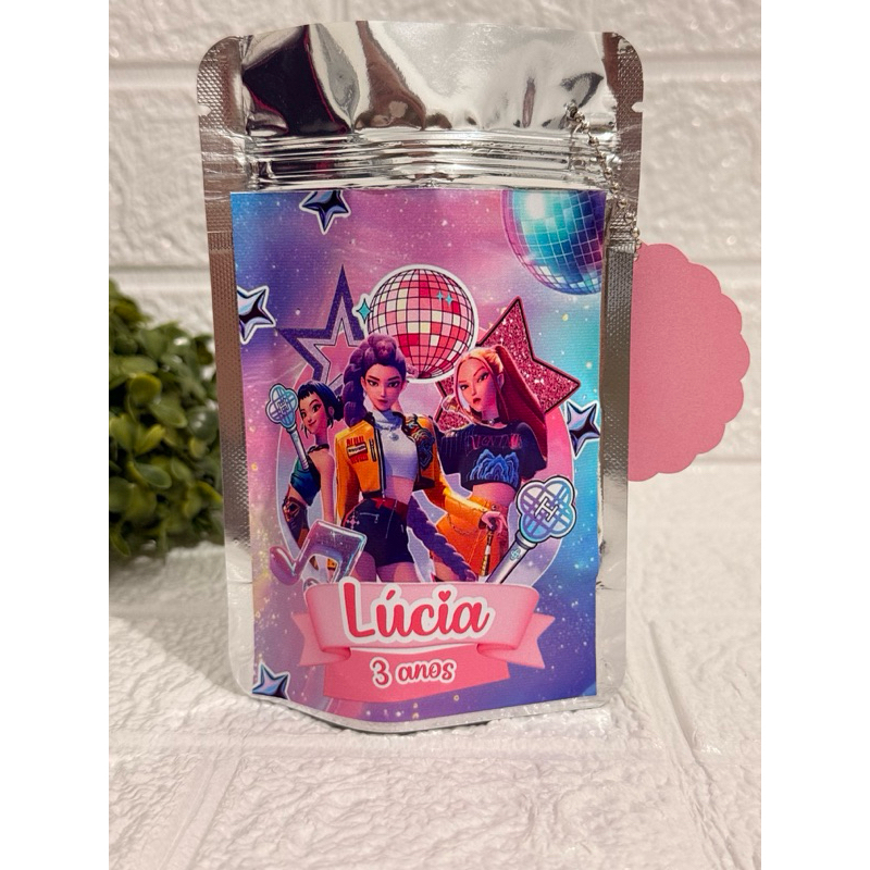 Saquinho personalizado/Lembrancinhas/Festa infantil/Aniversários/Tamanho:10x15/Tema: Guerreiras do Kpop