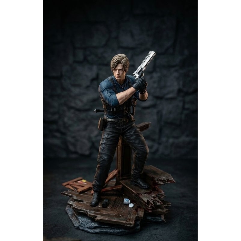 Estátua Action figure Leon S. Kennedy – Resident Evil Requiem |30cm Resina Pintada à Mão  Colecionável
