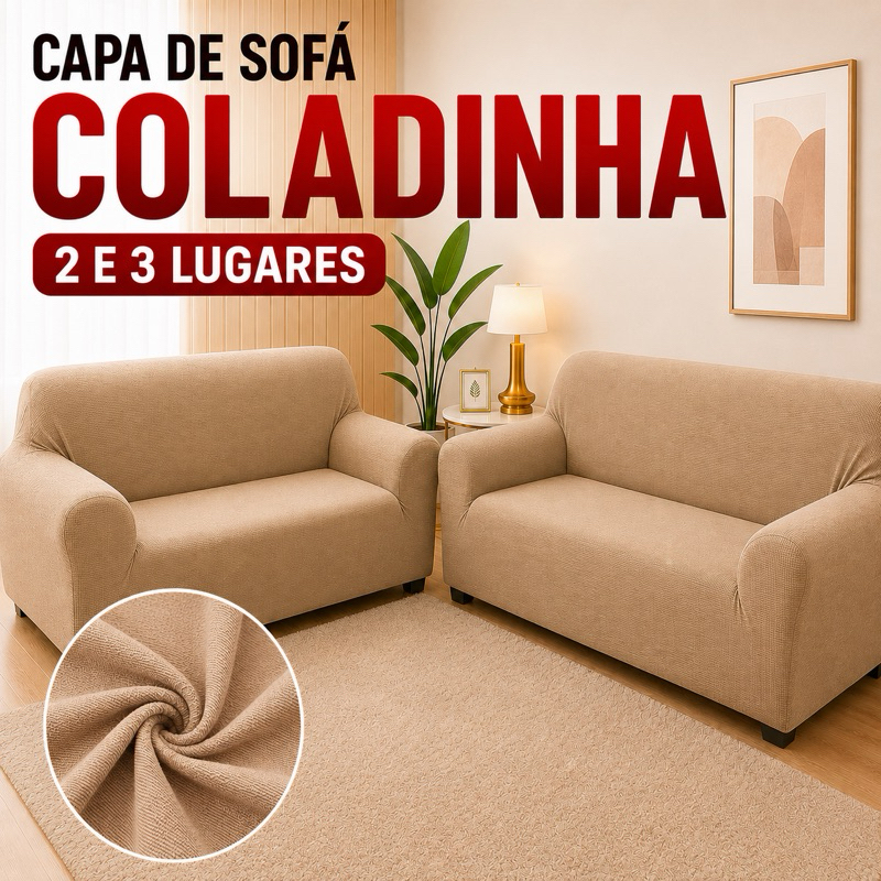 Capa de Sofá Coladinha 2 e 3 Lugares Malha Gel Elástica Ajustável Premium