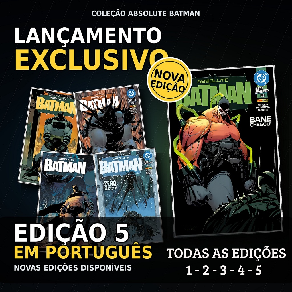 Revista HQ Absolute Batman Original Novo Lacrado Panini Dc Comics Coringa Superman Liga Livro Boneco