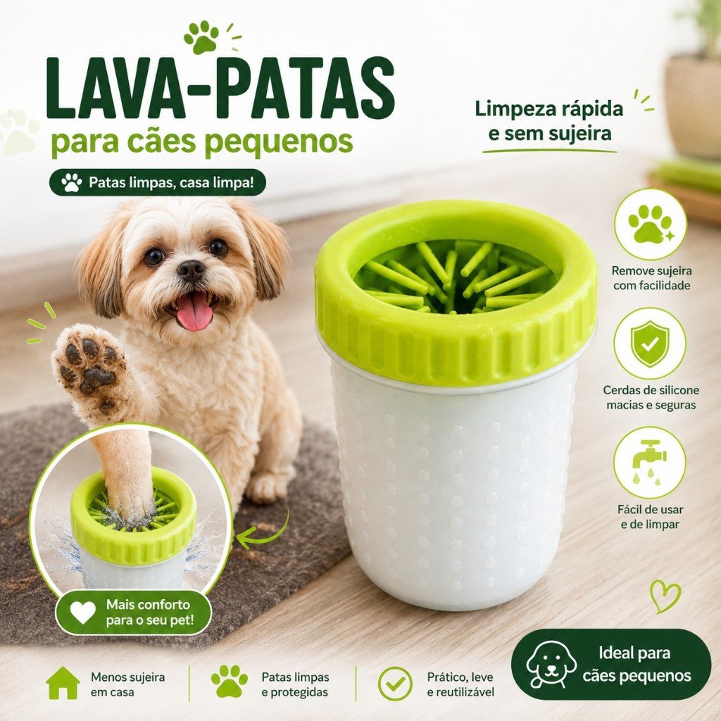 Lava-Patas para Cachorros Pequenos Fácil Uso E Prático Para Saúde Animal -  Cores Sortidas