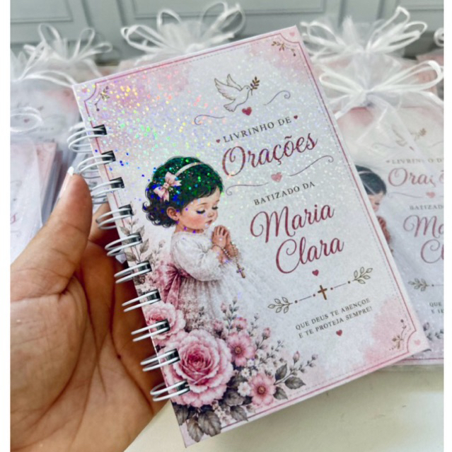 Livro de Orações Personalizado lembrancinha Batizado | Primeira Eucaristia | Primeira Comunhao | Fazemos todos os temas