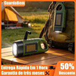 Lanterna LED Manivela De Mão Solar Powered Recarregável Equipamento Lâmpada LED Carregando