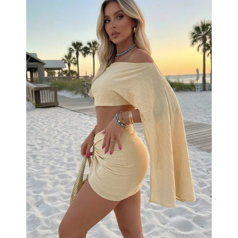 Conjunto de Saída de Praia Feminino com Saia — foto 9