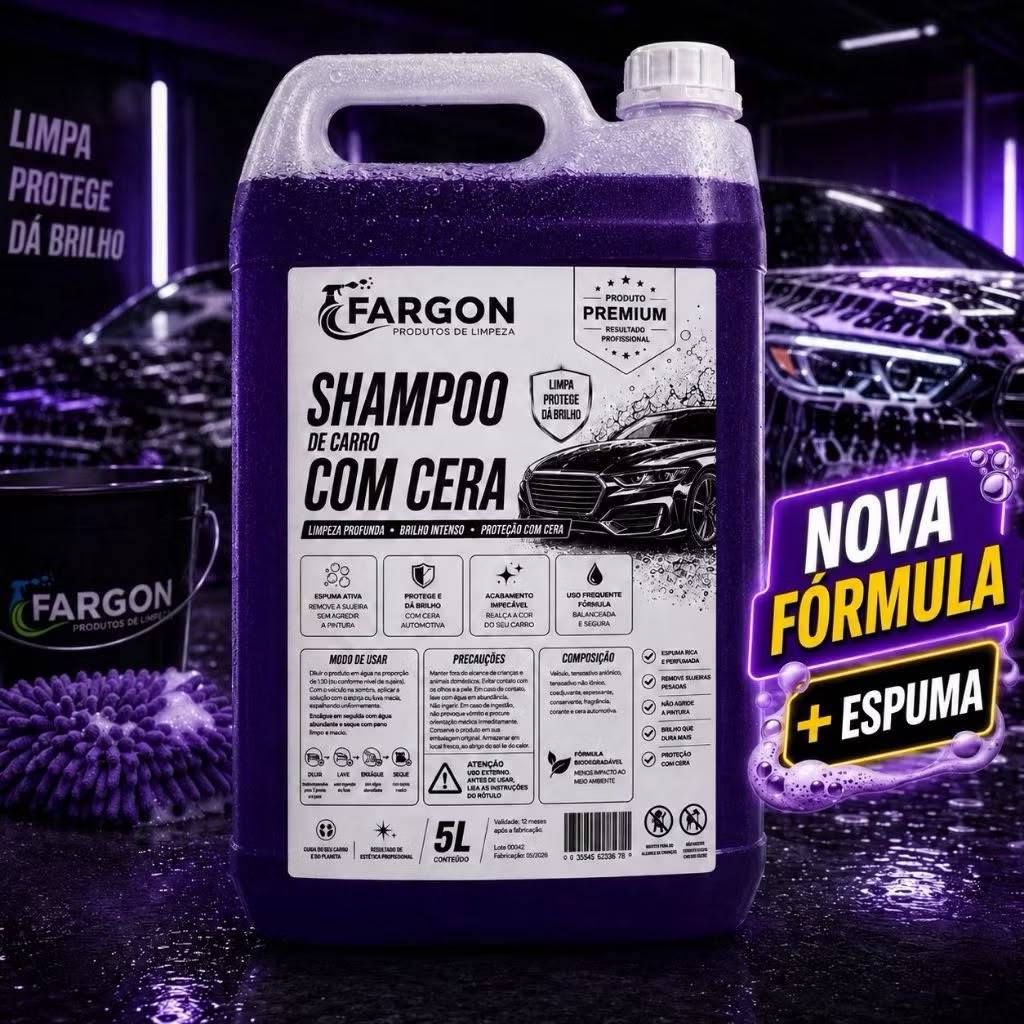 SHAMPOO DE CARRO COM CERA FARGON 5L