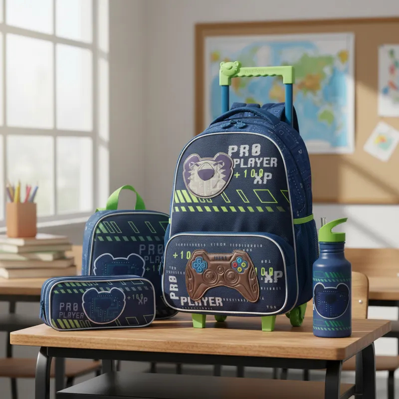 Kit escolar infantil menino mochila lancheira e estojo Tigor T Tigre novo original