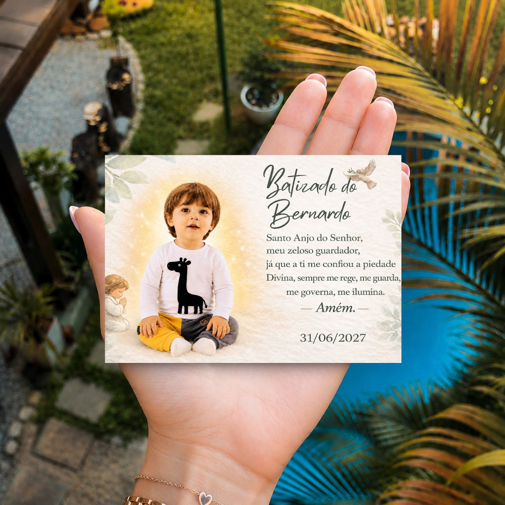 Imã de Geladeira Batizado Personalizado 10x7 | Lembrancinha com Foto Batismo Primeira Eucaristia