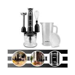 Mixer BMX400P Turbo 3 em 1 500W Preto com Triturador, Batedor de Claras e Haste Inox Britânia