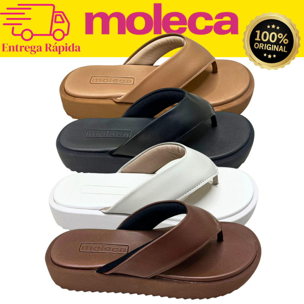 Tamanco Plataforma Chinelo Feminino Moleca Confortável Original